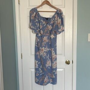 RW&CO. Blue Floral Midi Dress